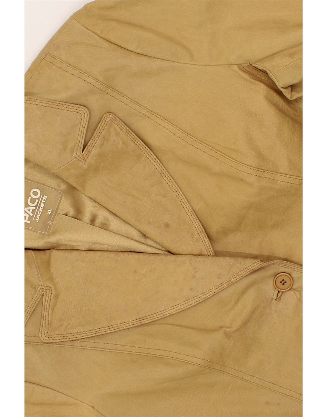 PACO Womens Leather Jacket UK 18 XL Beige Leather Vintage Paco and Second-Hand Paco from Messina Hembry 