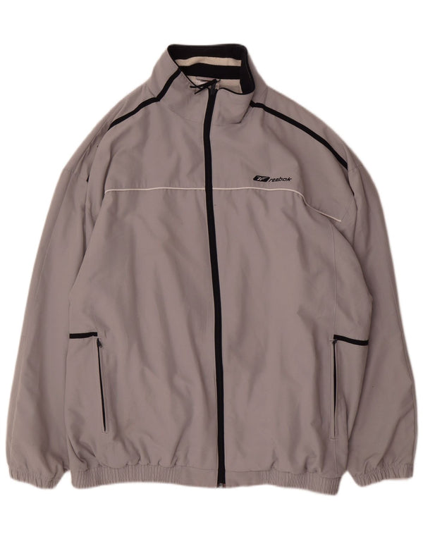 Reebok Herre grafisk træningsdragt Topjakke Stor Grå Colourblock Polyester