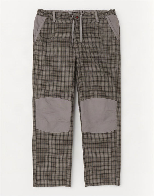 Tænk Pink Herre Lige Chino Bukser Large W36 L32 Grå ternet