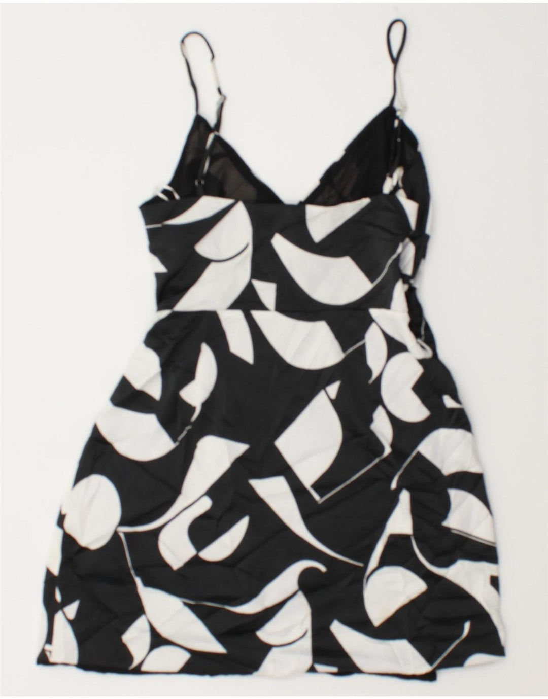 Zara Dame Mini Sundress UK 8 Small Black Geometric