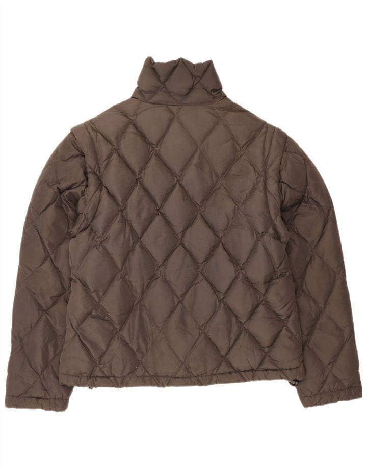 Armani Jeans Dame vatteret jakke UK 14 Stor brun polyamid