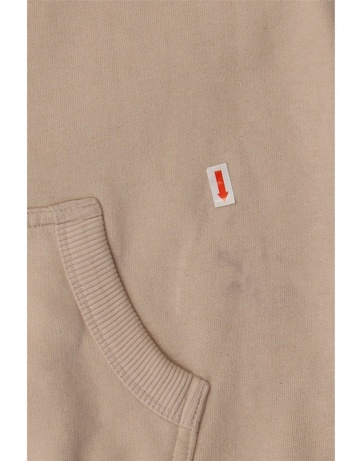 SUPERDRY Grafisk hættetrøje til kvinder UK 8 Lille beige bomuld