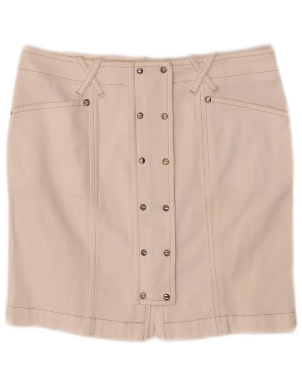 Fay Womens Mini Denim Skirt IT 42 Medium W26 White Cotton