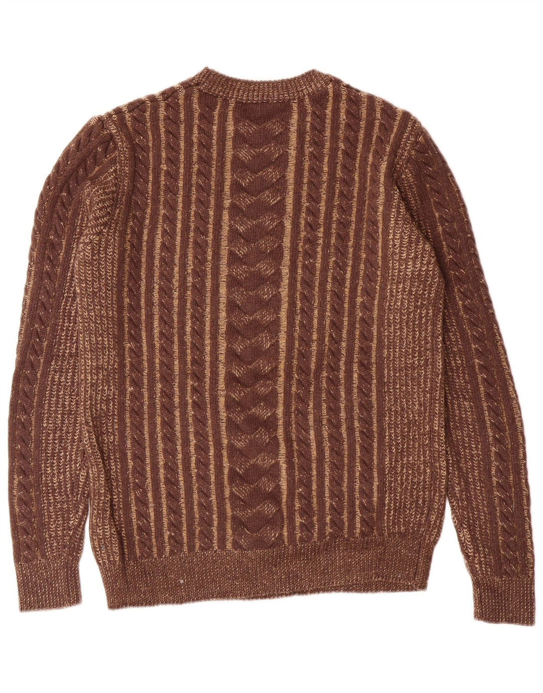 GUESS Herre sweater med rund hals, lille brun polyamid