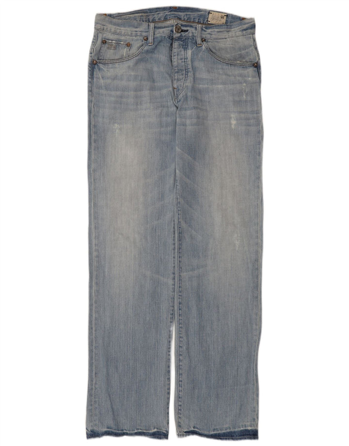 G-Star Herre Distressed Straight Jeans W32 L34 Blå Bomuld