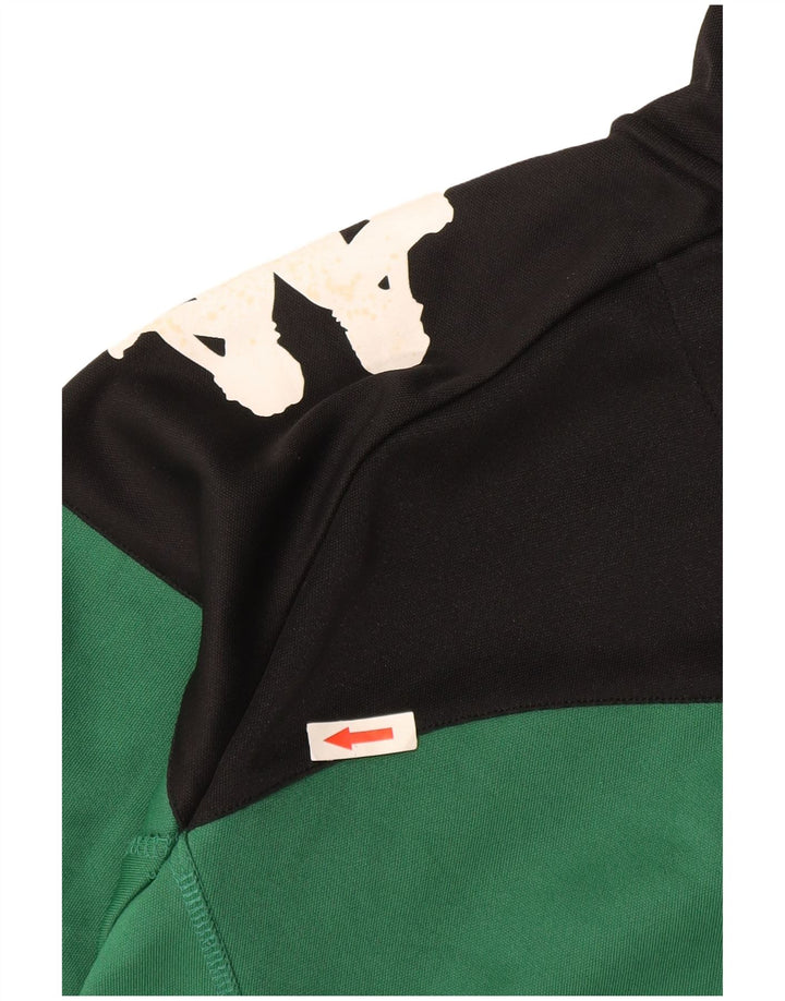 Kappa Herre Grafisk Zip Neck Sweatshirt Jumper Lille Grøn Colourblock