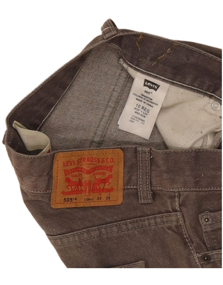 Levi's Womens 505 Regular Straight Jeans W25 L25 Grå Bomuld