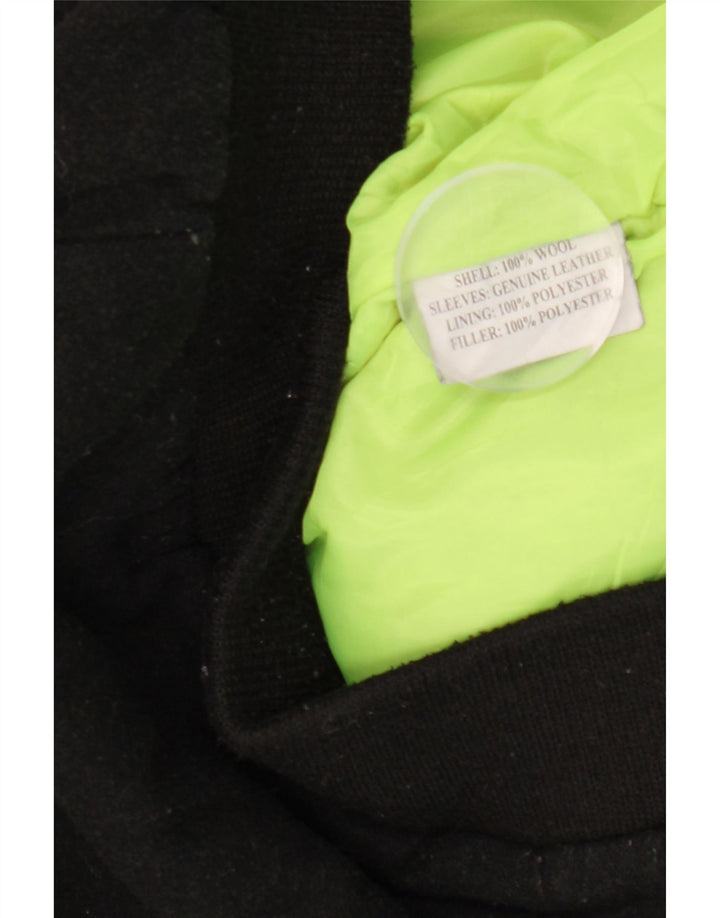 Dolly Noire Herre Graphic Bomber Jacket UK 40 Large Black Wool