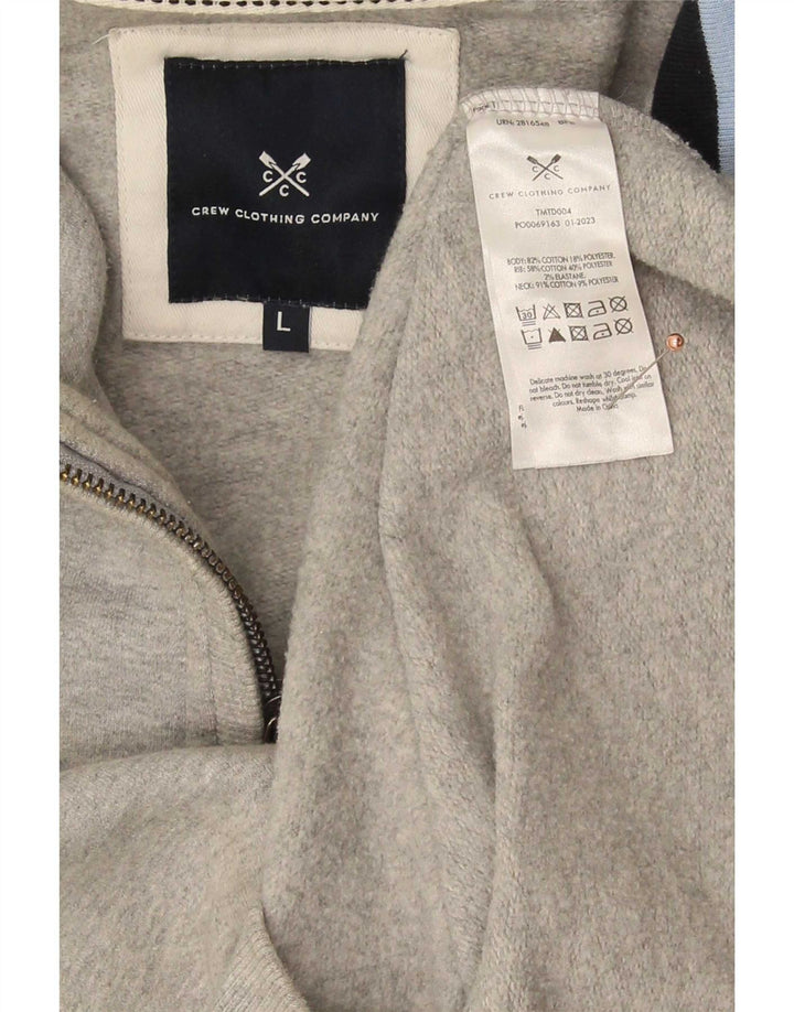 Besætningstøj Herre Zip Neck Sweatshirt Jumper Stor Grå Bomuld