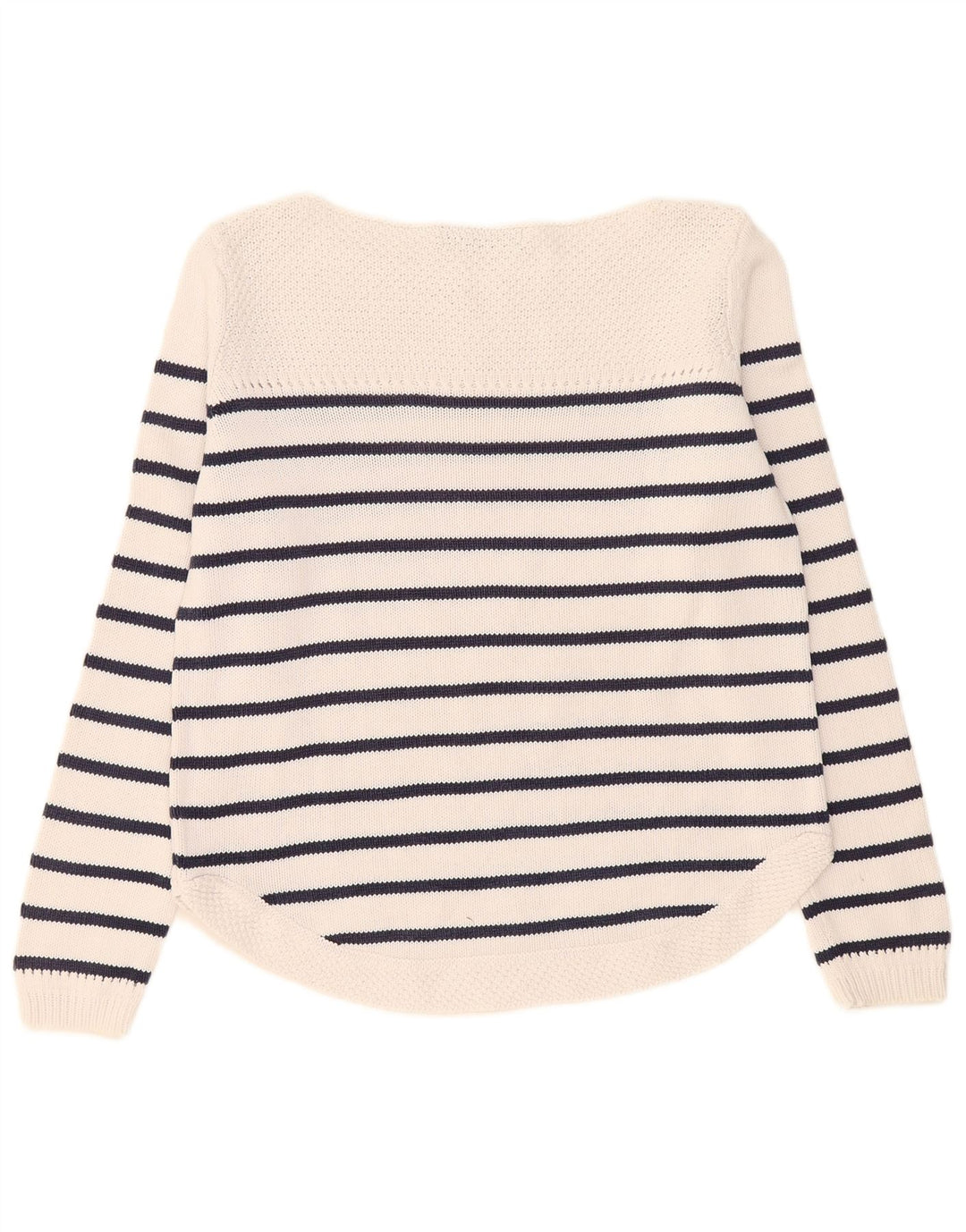 Marks & Spencer Dame Boat Neck Jumper Sweater UK 12 Mellem hvid stribet