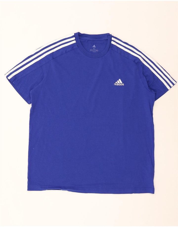 Adidas Herre T-Shirt Top XL Blå Bomuld