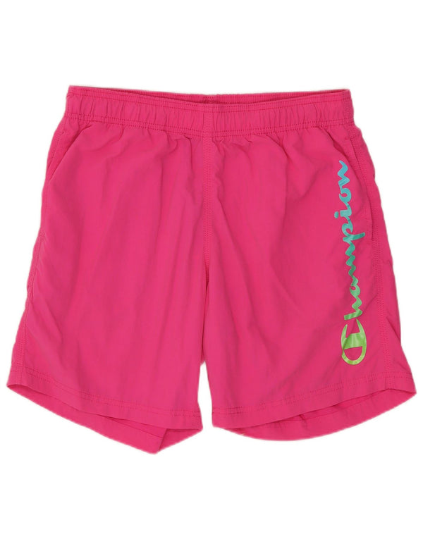 Champion Herre grafiske sportsshorts Small Pink Nylon