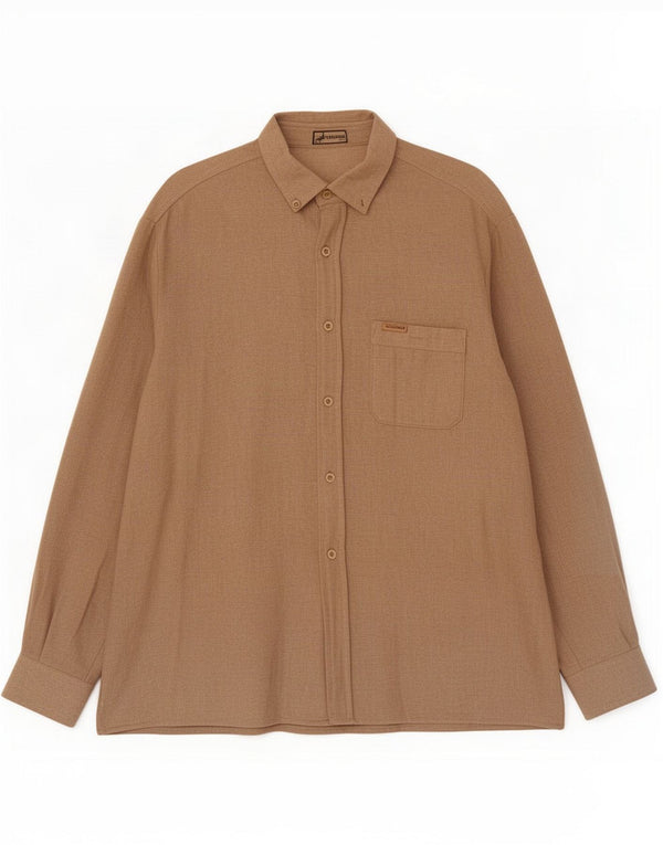 Rodrigo Mens Shirt Size 43 17 XL Beige Wool