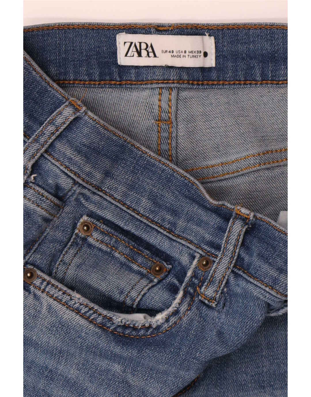 Zara Dame Straight Jeans EU 40 Medium W30 L27 Blå