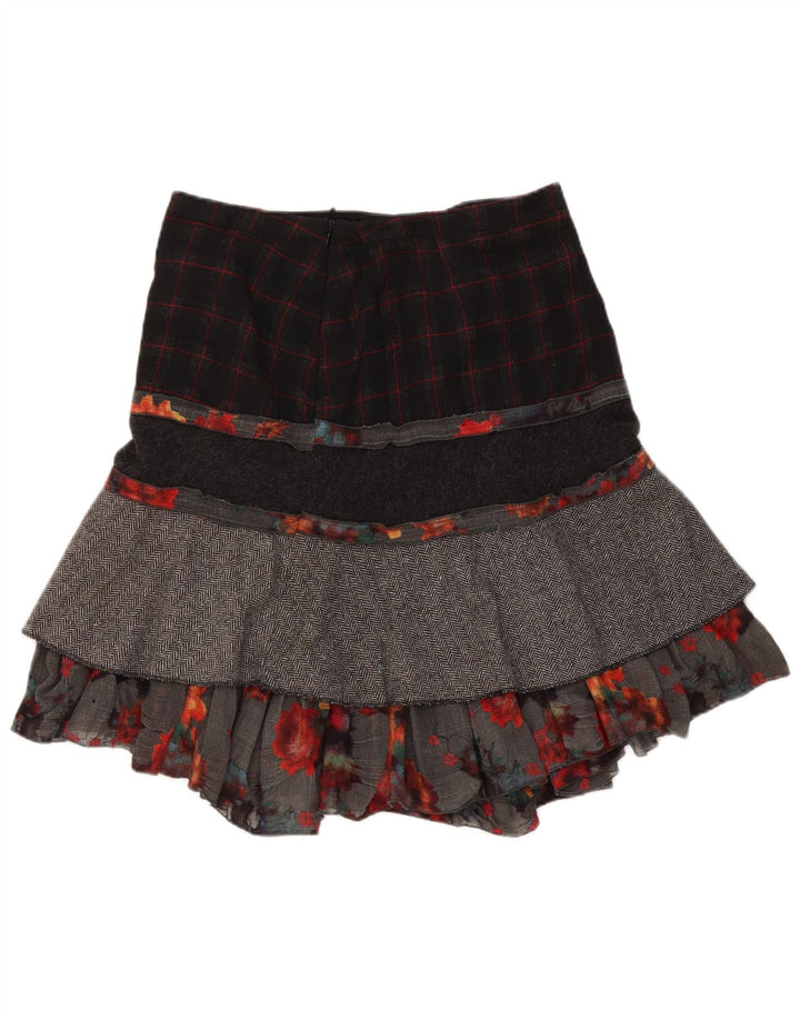 Bellissima Damedelt nederdel W32 Stor flerfarvet Patchwork-uld