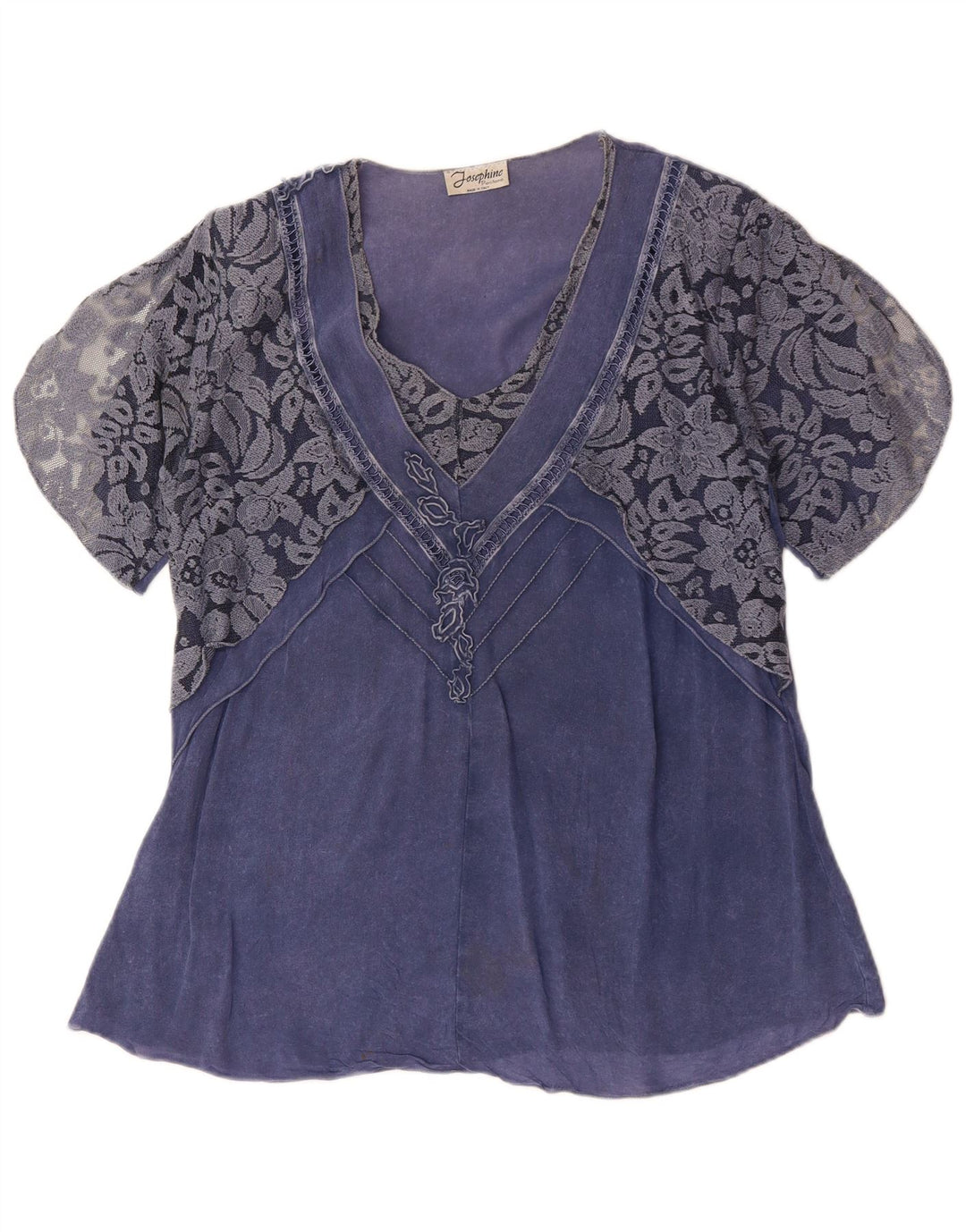 JOSEPHINE Dame Bluse Top UK 16 Large Blue Floral