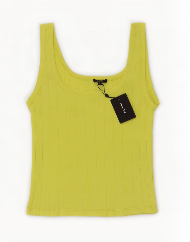 Massimo Dutti Damevest Top UK 8 Lille Gul Bomuld