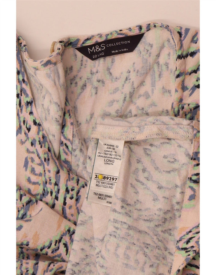 Marks & Spencer Dame Ærmeløs Shift Dress UK 22 3XL Flerfarvet Ikat