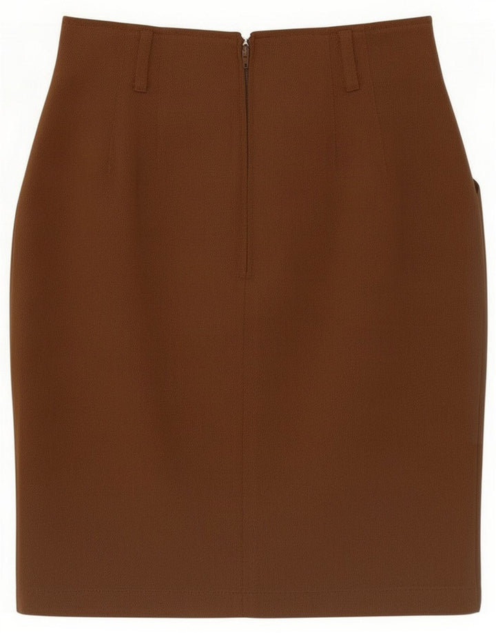 Benetton Dame Pencil Skirt IT 42 Medium W26 Brun Uld