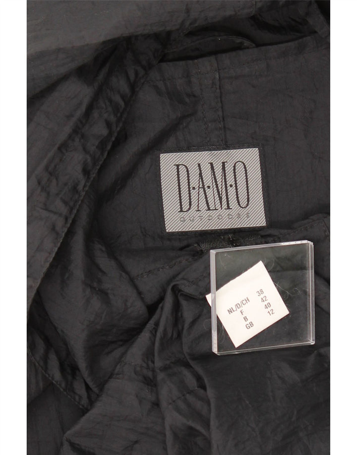 DAMO Womens Oversized Hooded Raincoat UK 12 Medium Black Nylon Vintage DAMO and Second-Hand DAMO from Messina Hembry 