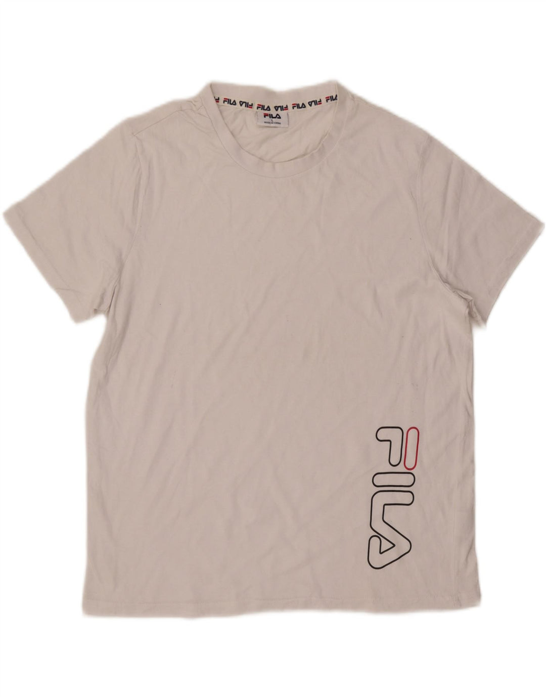 Fila Herre Grafisk T-Shirt Top Stor Hvid Bomuld