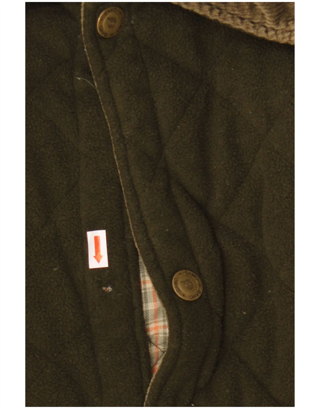 Vintage herre fleece quiltet jakke UK 42 XL Khaki Polyester