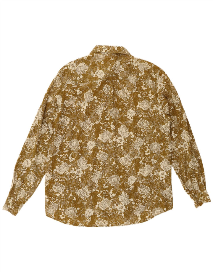 Vintage herreskjorte stor grøn blomster