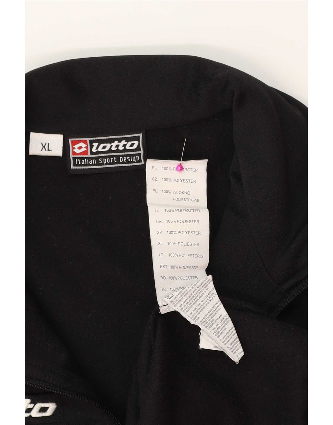 Lotto Herre Zip Neck Pullover Træningsdragt Top XL Sort Polyester Sports