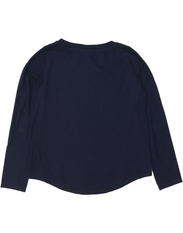 BENETTON Womens Oversized Top Long Sleeve UK 10 Small Navy Blue Cotton Vintage Benetton and Second-Hand Benetton from Messina Hembry 