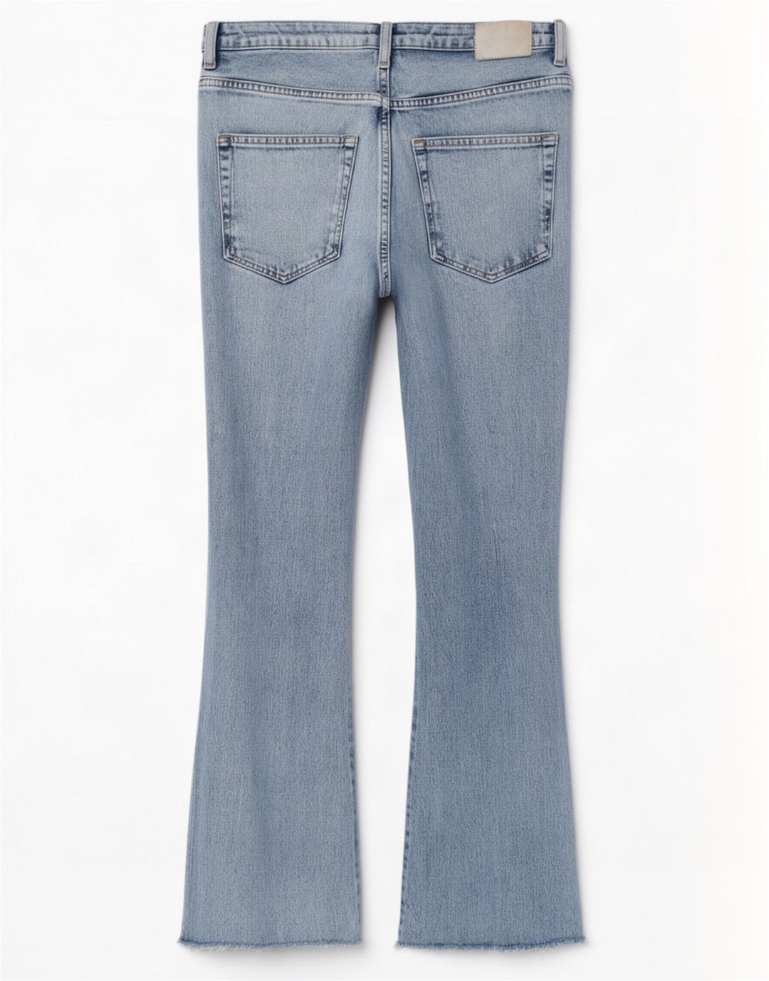 Zara Dame Distressed Flared Jeans EU 40 Medium W30 L27 Blå Bomuld