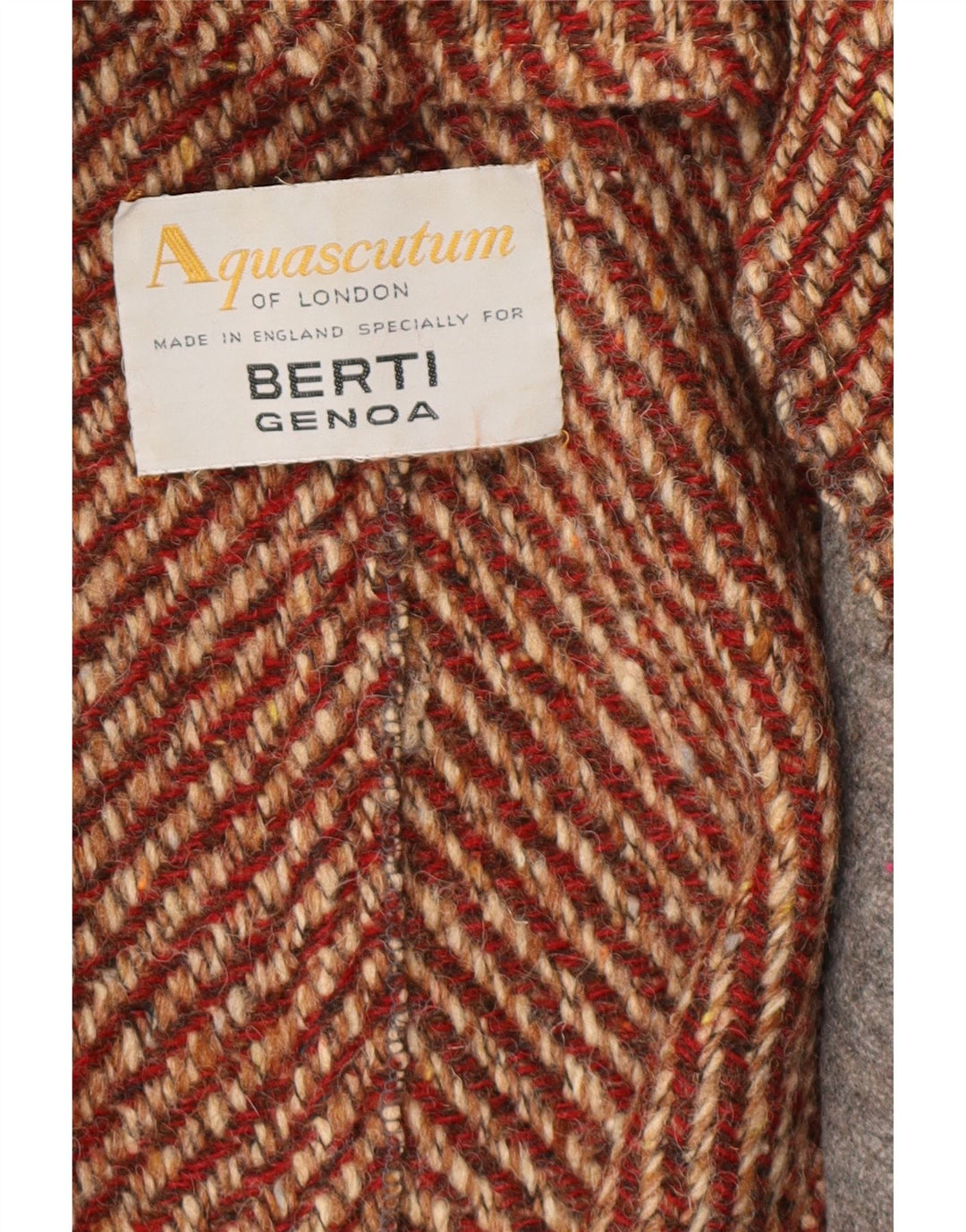 AQUASCUTUM Dameoverfrakke UK 12 Medium Rød Flecked New Wool Classic