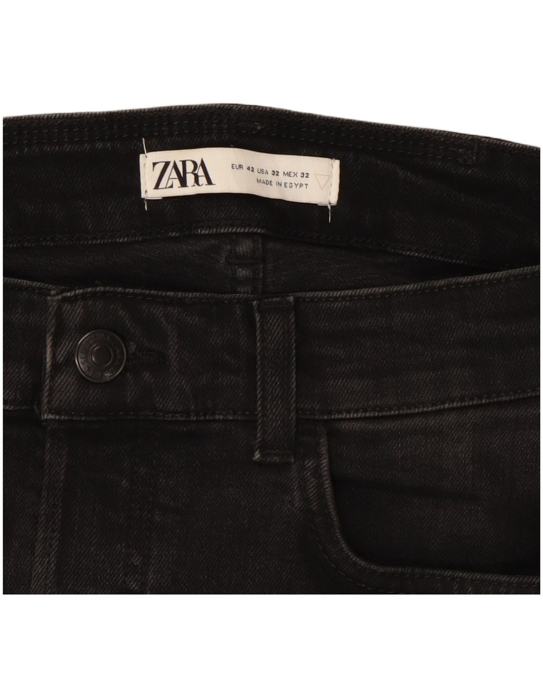 ZARA Distressed Skinny Jeans til mænd EU 42 Large W32 L28 Sort