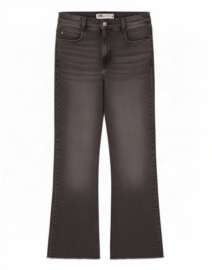 Zara Dame Bootcut Jeans EU 38 Small W28 L26 Grå