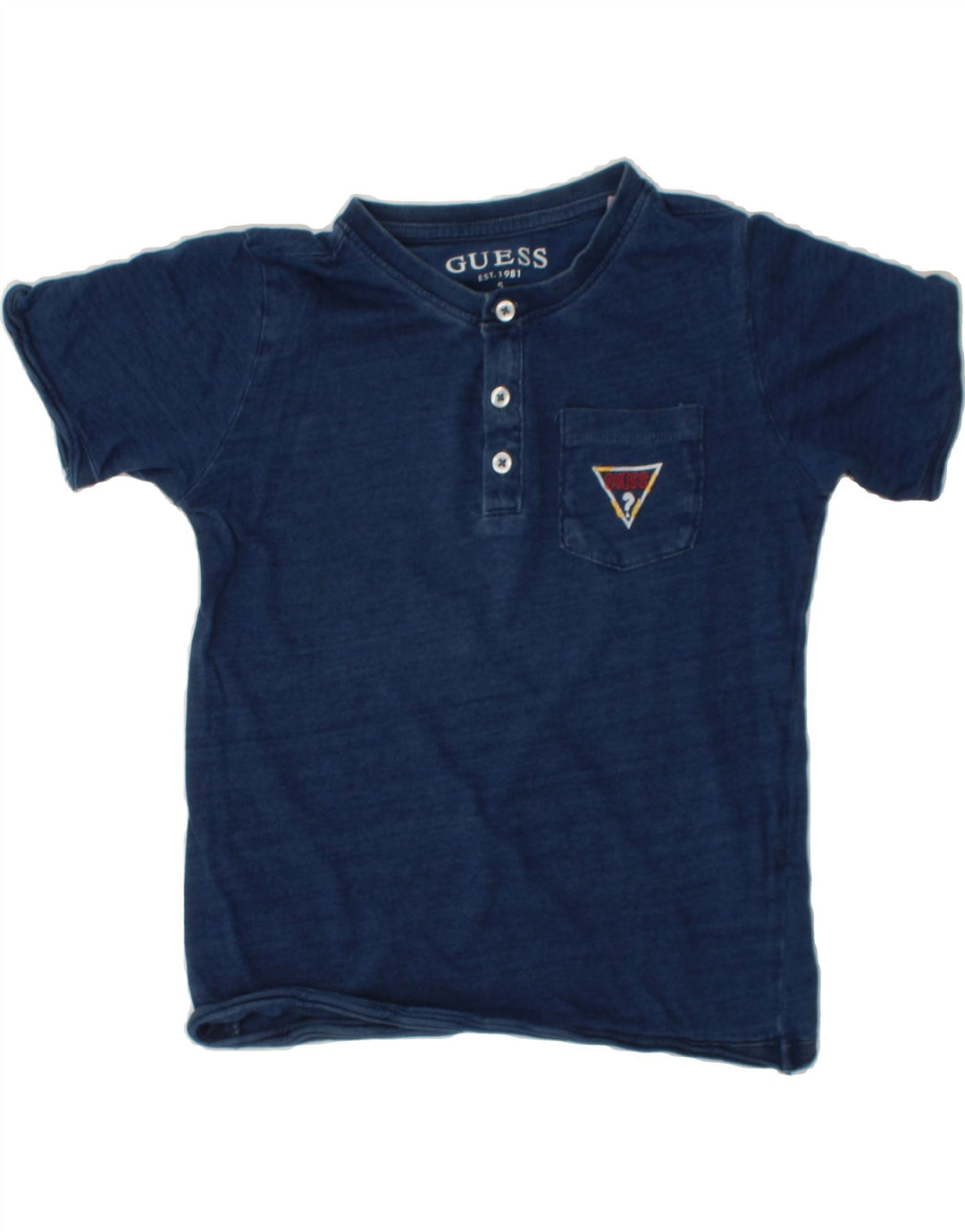 GUESS Boys Graphic T-Shirt Top 4-5 Years Navy Blue Cotton Vintage Guess and Second-Hand Guess from Messina Hembry 