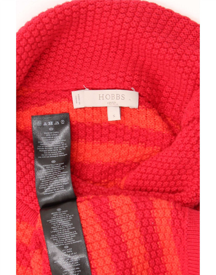 Hobbs Dame Oversized rullehals sweater UK 10 Lille rød stribet