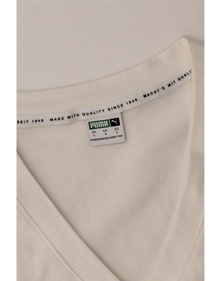 PUMA Girls T-Shirt Top 11-12 Years Large White Vintage Puma and Second-Hand Puma from Messina Hembry 