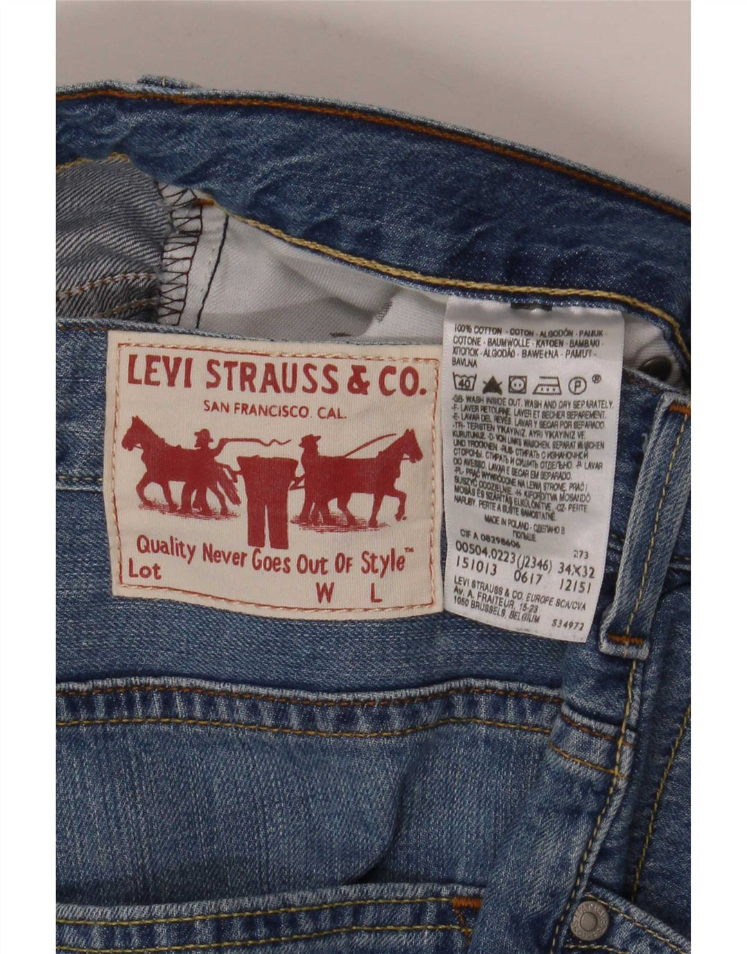 Levi's Straight Jeans til mænd W34 L32 blå bomuld