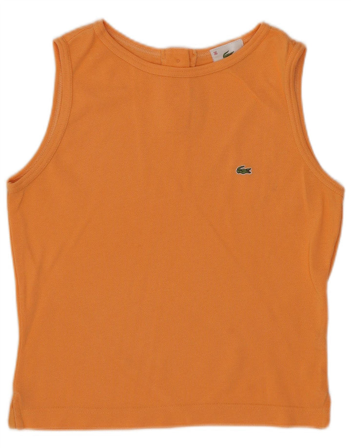 Lacoste Womens Crop Vest Top Størrelse 36 Lille Orange Bomuld