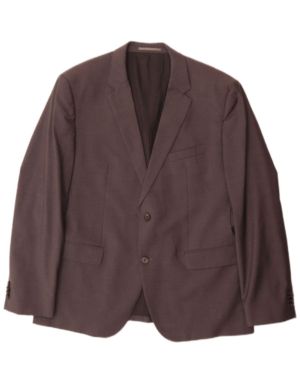 Hugo Boss Herre 2-knaps blazerjakke EU 58 4XL Grå Virgin Wool Classic