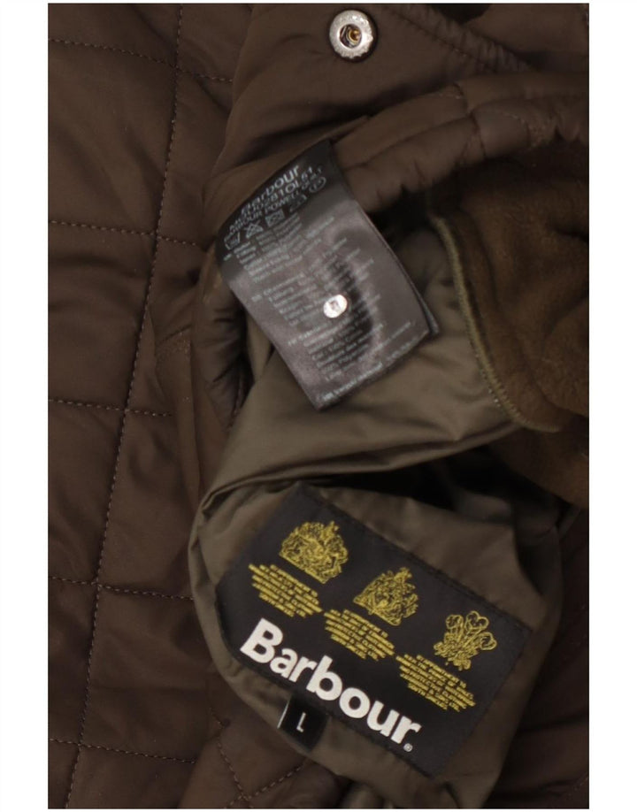 Barbour Herre quiltet jakke UK 40 Stor Khaki Polyester