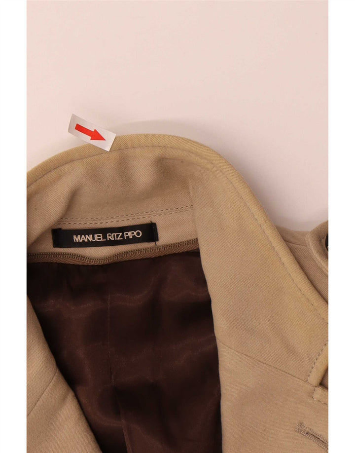 Manuel Ritz Pipo Herre Military 3 Button Blazer Jacket IT 50 Large Beige