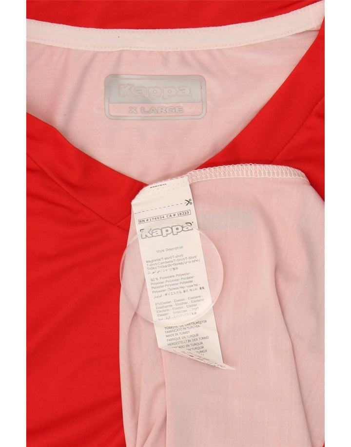 Kappa Herre Grafisk T-Shirt Top XL Rød Colourblock Polyester