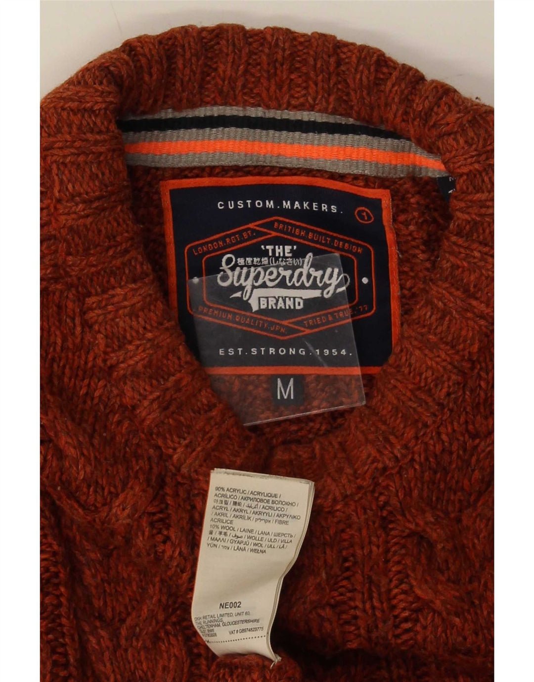 Superdry trøje med rund hals til mænd mellem brun flækket akryl