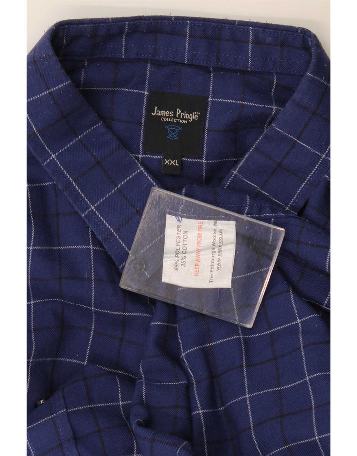 James Pringle herre flannel skjorte 2XL marineblå ternet polyester