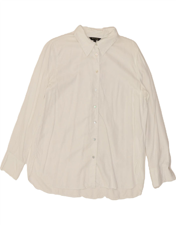 MASSIMO DUTTI Dameskjorte EU 38 Lille Hvid Lyocell