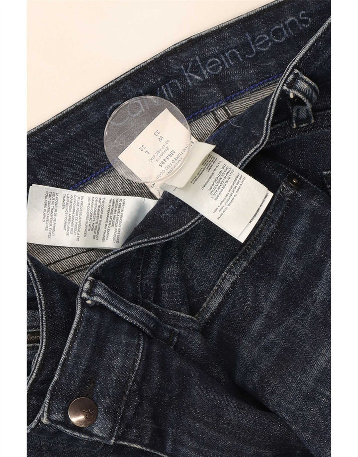 Calvin Klein Herre Slim Jeans W33 L32 Marineblå Bomuld