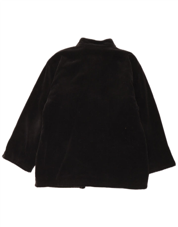 i Blues Dame 3 Button Velvet Blazer Jacket UK 14 Large Black Bomuld