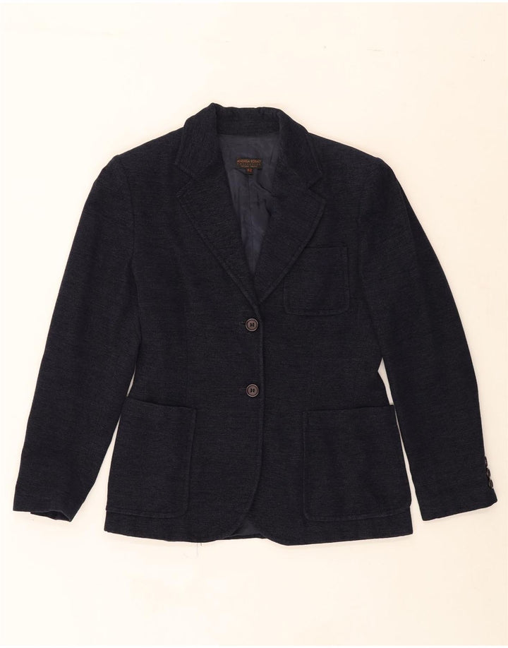 ANDREA ROSATI Womens 2 Button Blazer Jacket IT 42 Medium Navy Blue Vintage Andrea Rosati and Second-Hand Andrea Rosati from Messina Hembry 
