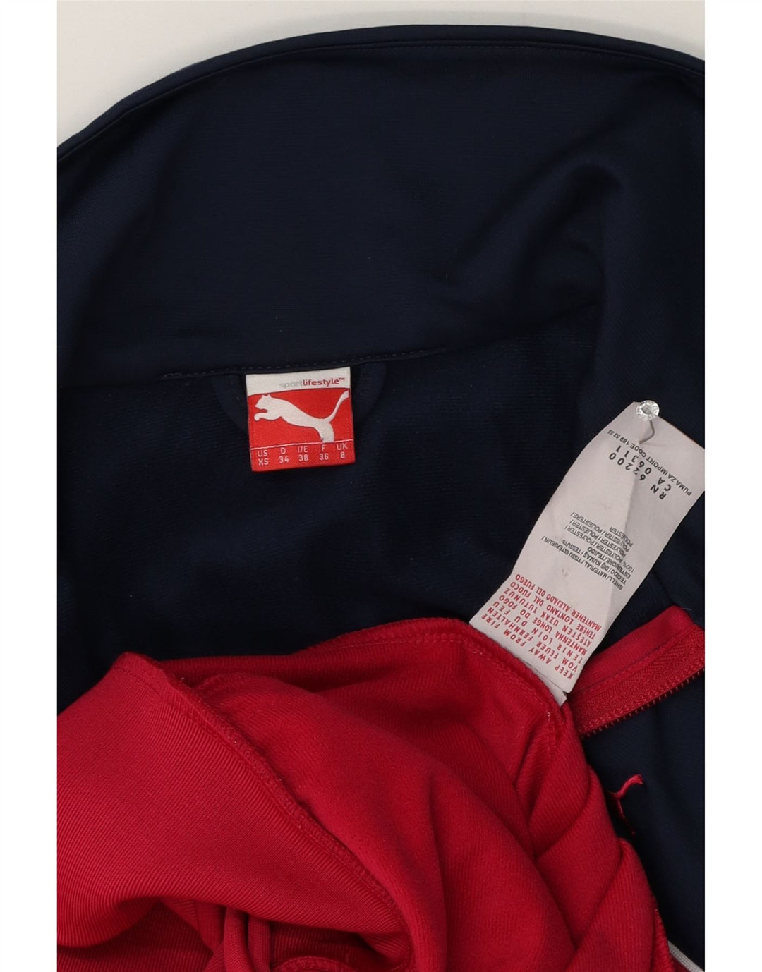 Puma træningsdragt topjakke til kvinder UK 8 Small Pink Colourblock Polyester