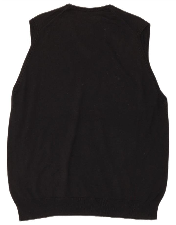 MARKS & SPENCER Herrevest Tank Top UK 41/43 Large Black Cotton